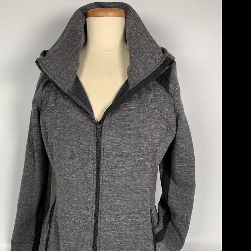 Athleta Heather Gray Stronger Hoodie Full Zip